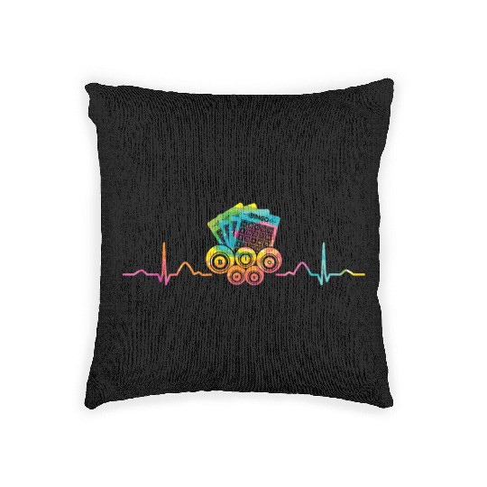 Bingo Cards Heartbeat EKG Bingo Woven Pillows