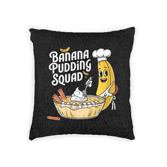 Banana Pudding Squad Lover Cooking Dessert Banana Woven Pillows