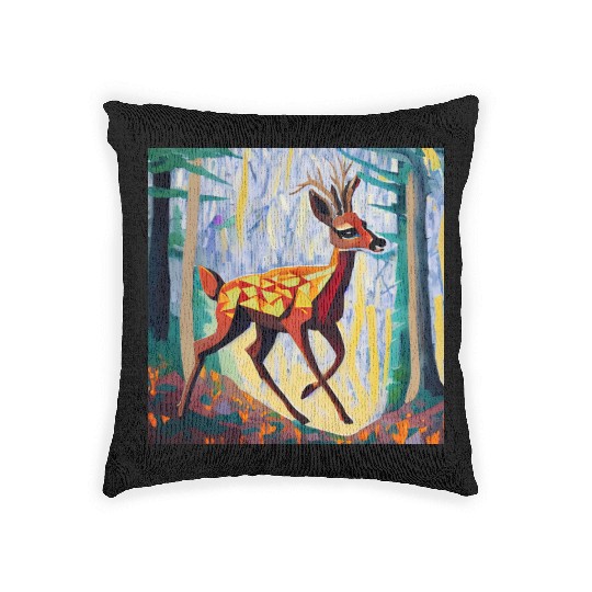 Walking in the forest Woven Pillows