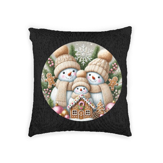 Snowman Christmas, Merry Christmas Woven Pillows