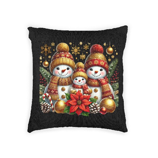 Snowman Christmas, Merry Christmas Woven Pillows