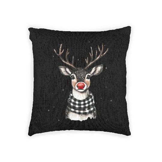 Christmas Deer, Reindeer Cute Woven Pillows