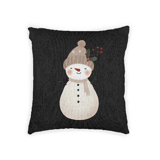 Snowman Christmas, Merry Christmas Woven Pillows