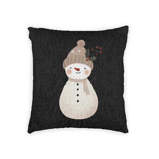 Snowman Christmas, Merry Christmas Woven Pillows