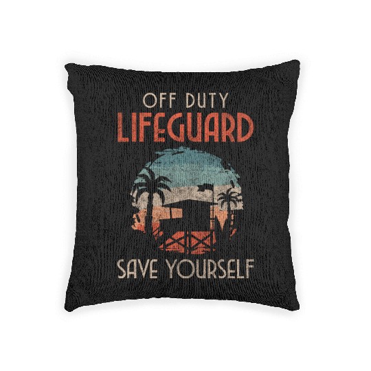 Lifeguard Edge Of The Pool Swimming Job Woven Pillows