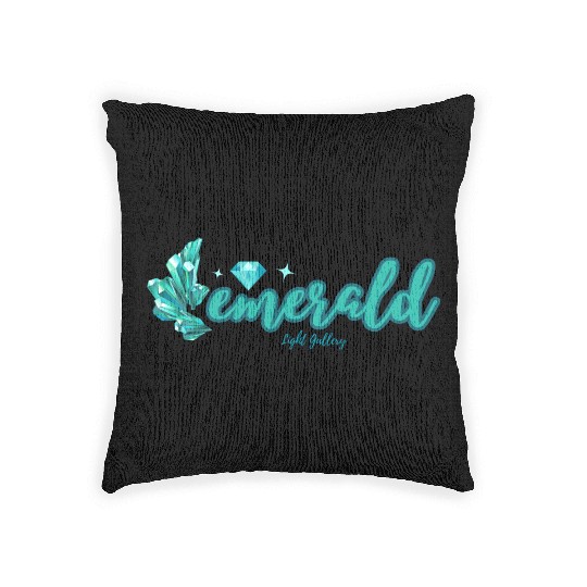 Emerald gemstone jewel Woven Pillows