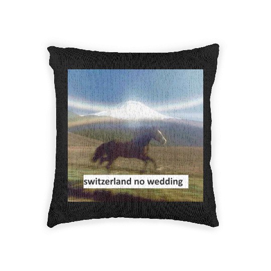 horse switzerland no wedding Woven Pillows