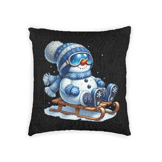 Snowman Christmas, Funny Snowman Woven Pillows