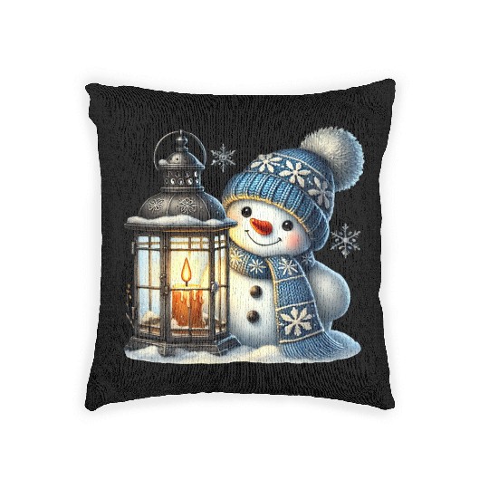 Snowman Christmas, Funny Snowman Woven Pillows