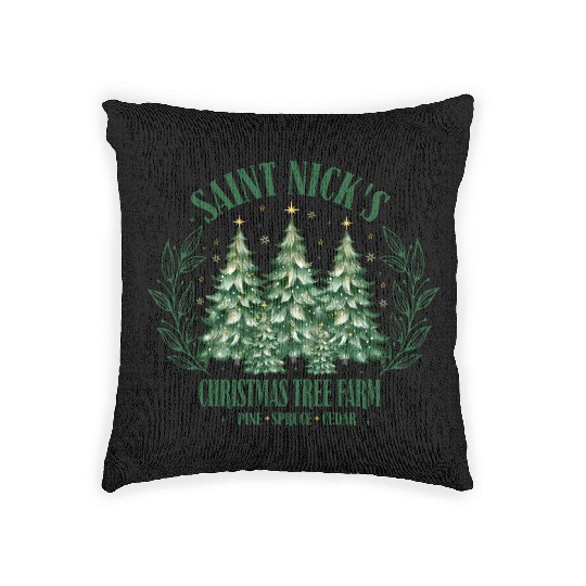 SAINT NICKS CHRISTMAS TREE FARM Woven Pillows