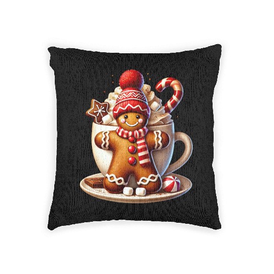 Gingerbread Christmas, Merry Christmas Woven Pillows