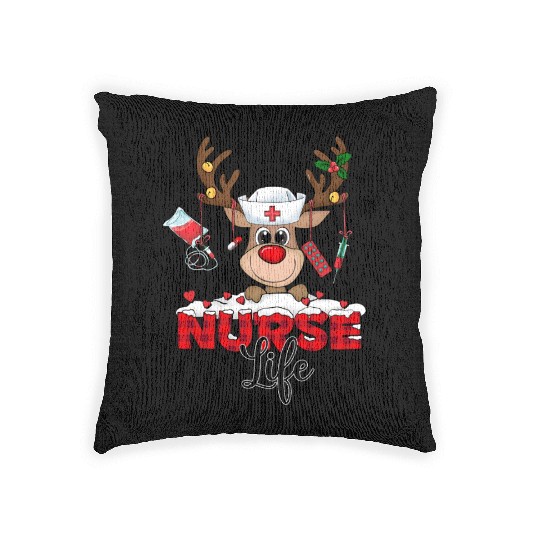 Reindeer Merry Christmas, Christmas Vintage Woven Pillows