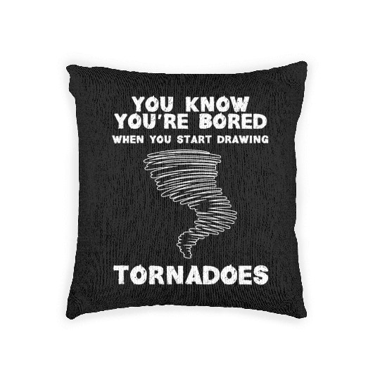Funny science humor nerd geek tornado Woven Pillows