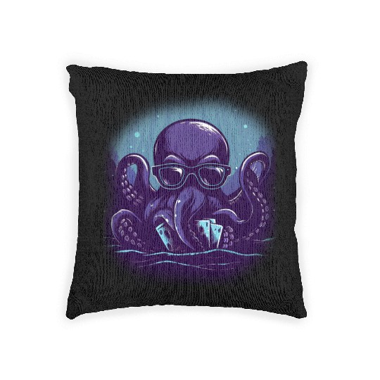 Blue Smart Octopus Woven Pillows