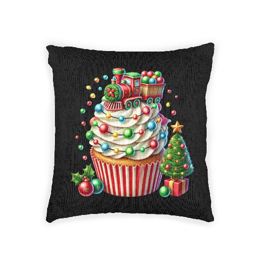 Christmas ice cream, Merry Christmas Woven Pillows