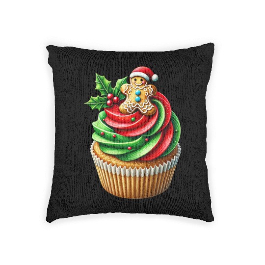 Christmas ice cream, Merry Christmas Woven Pillows