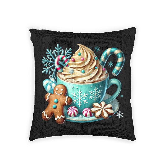 Christmas ice cream, Coquette Chistmas Woven Pillows