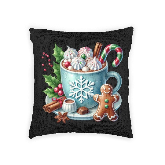 Christmas ice cream, Coquette Chistmas Woven Pillows