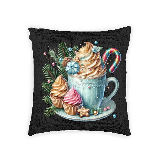 Christmas ice cream, Coquette Chistmas Woven Pillows