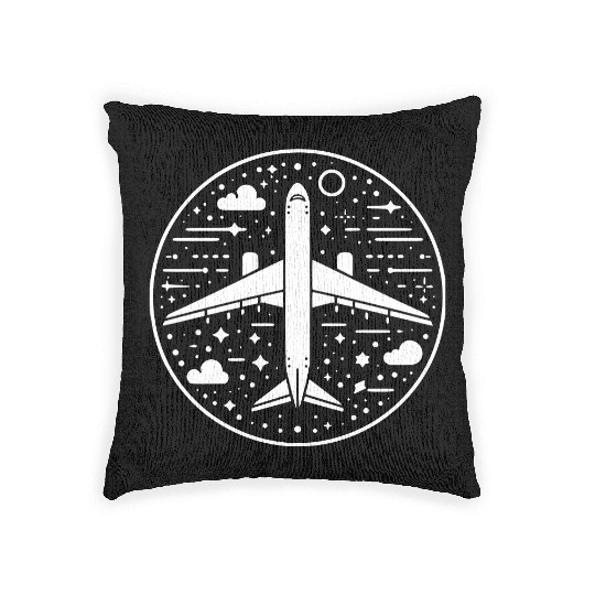 Minimalistic Vector Passenger Aircraft path28 Woven Pillows