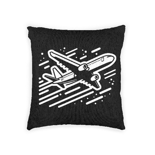 Minimalistic Vector Passenger Aircraft path32 Woven Pillows