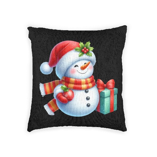 Snowman Christmas, Cute Christmas, Christmas Woven Pillows