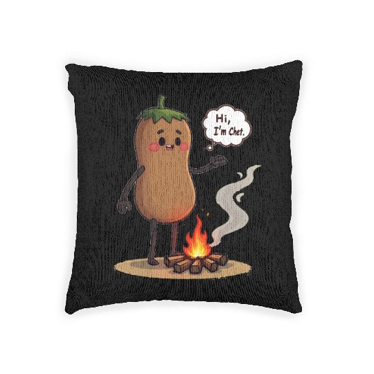 Chestnuts Roasting Christmas Cartoon Woven Pillows