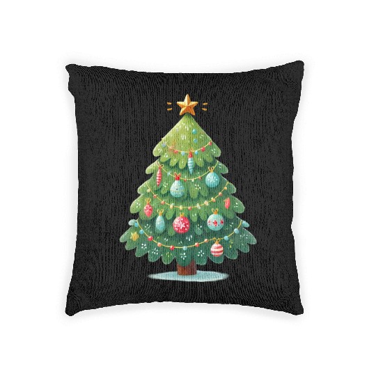 Tree Christmas, Merry Christmas Woven Pillows