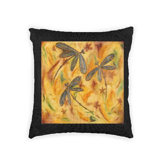 Dragonfly Autumn Flit Woven Pillows