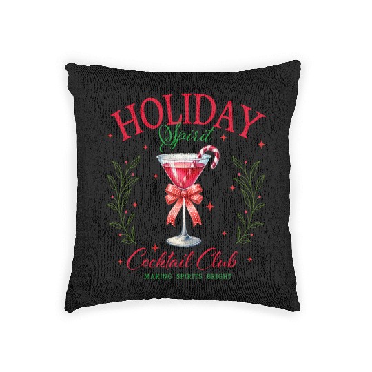 Holiday Spirit Cocktail Club Woven Pillows