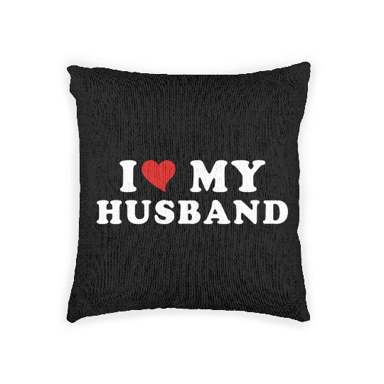 i Love My Husband Woven Pillows