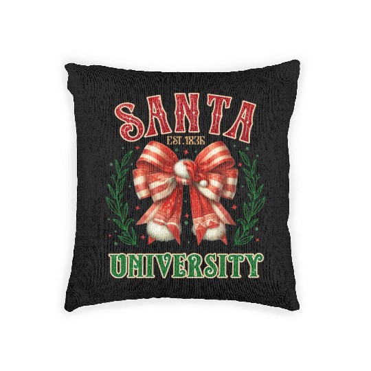 Santa University Christmas, Merry Christmas Woven Pillows
