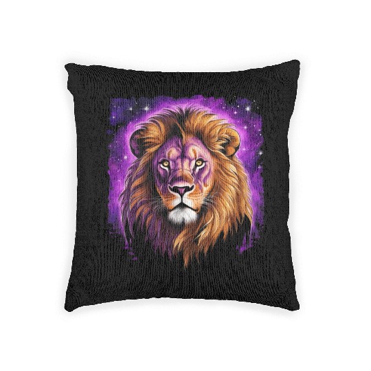 Starry Night Woven Pillows design of lion Rembrandt style