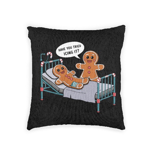 Christmas Gingerbread Hospital Humor Woven Pillows