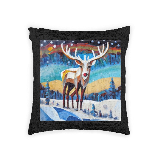 The beauty of wilderness in winter Woven Pillows