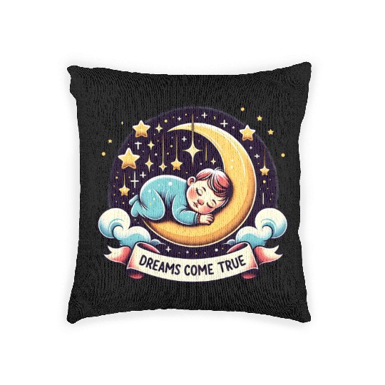 Dreams Come True Under Starry Night Sky Woven Pillows