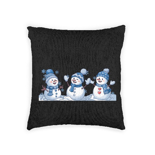 Snowman Christmas, Funny Snowman Woven Pillows