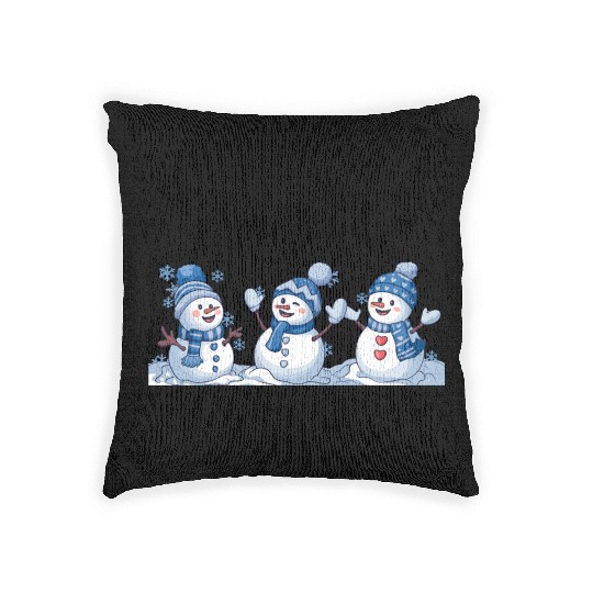 Snowman Christmas, Funny Snowman Woven Pillows
