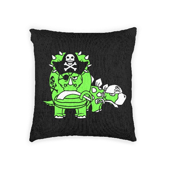 Triceratops Stegosaurus 2 Dinosaur Pirates Dinos Woven Pillows