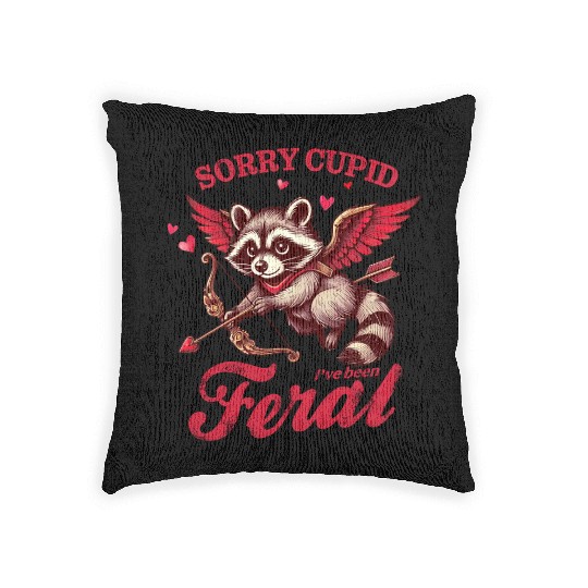 Sorry cupid I ve been feral Woven Pillows
