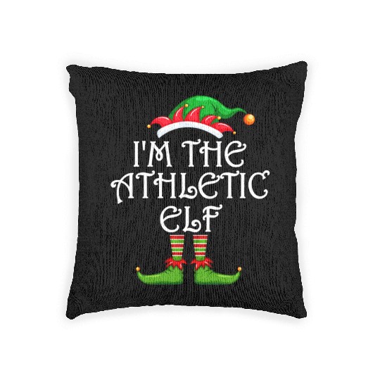 I'm The Athletic Elf Woven Pillows Matching Family