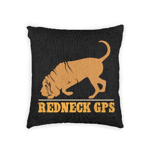 Redneck GPS | Funny Bloodhound | NickerStickers® Woven Pillows