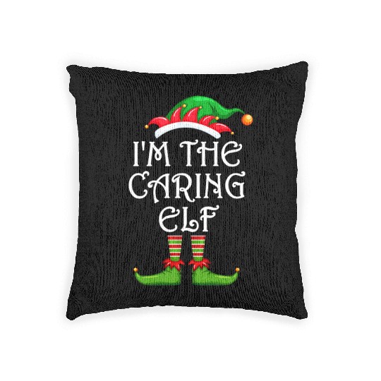 I'm The Caring Elf Woven Pillows Matching Family Christmas