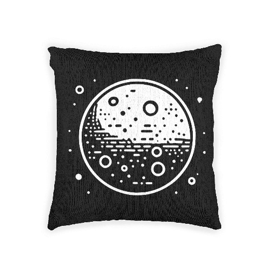 Minimalistic Vector Mars Planet path3 Woven Pillows