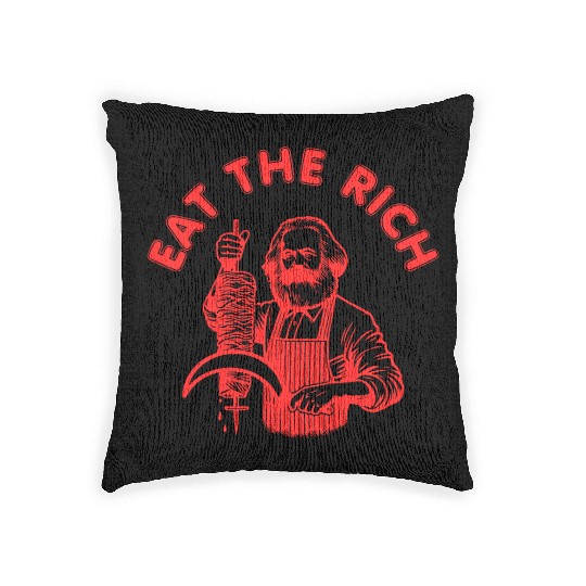 Eat the rich Karl Marx Eat Doner Kebab Rich Woven Pillows
