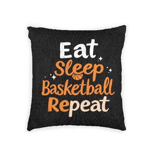 Eat Sleep Basketball Repeat Basketball Woven Pillows