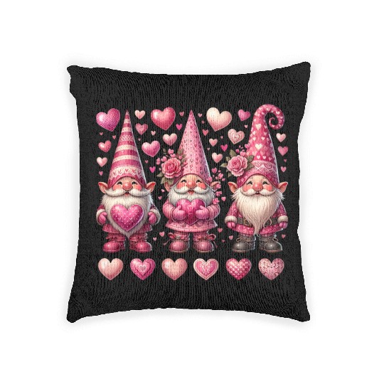 Valentines Gnomes Woven Pillows