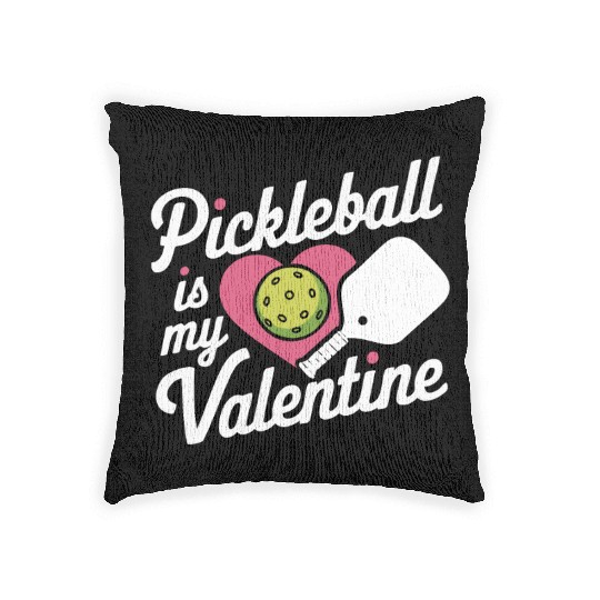 Valentines Day Pickleball Paddle Ball Heart Cute Woven Pillows