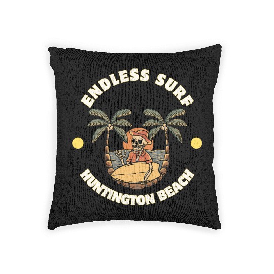 Huntington Beach Endless Surf Woven Pillows