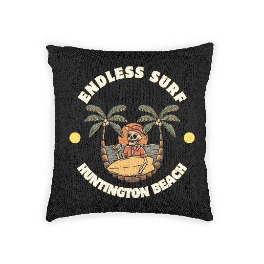 Huntington Beach Endless Surf Woven Pillows